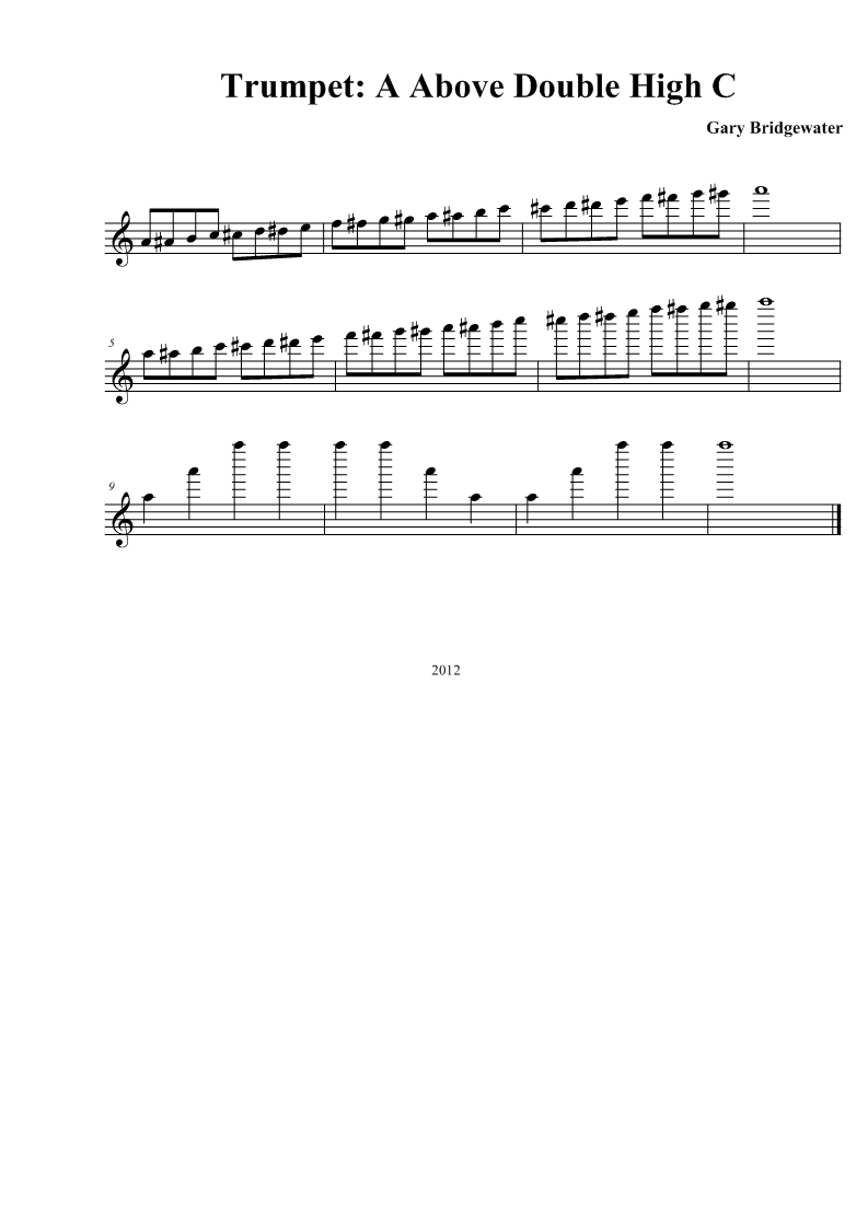 Trumpet Trumpet A Above Double High C